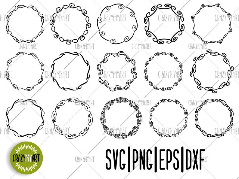 Download 15 Circle Decorative Frames Svg Circle Frame Svg Decorative Etsy Drawing Frames Circle Frames Frame Decor