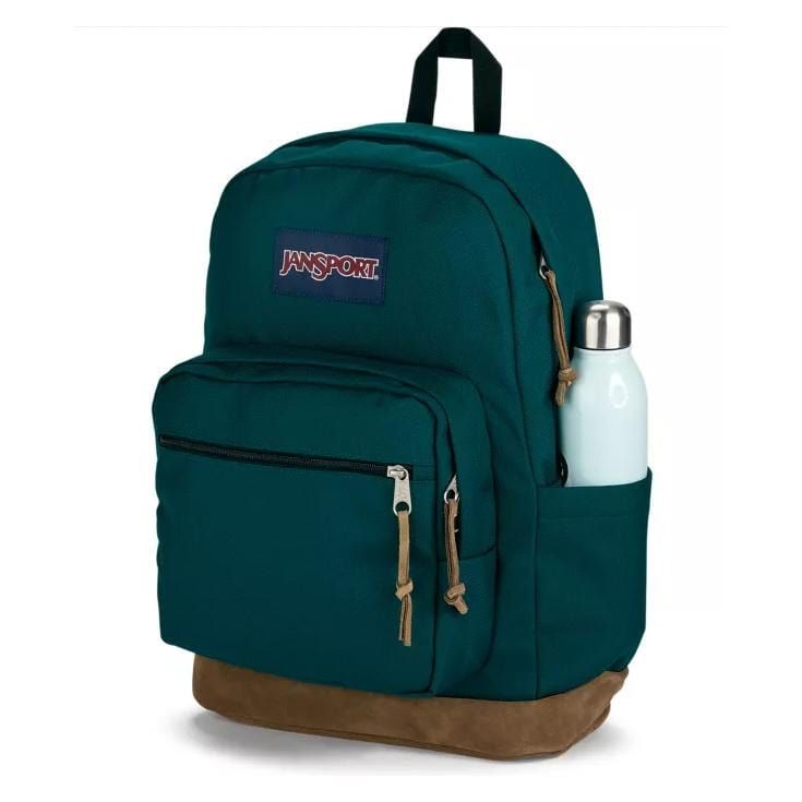 Shoutout to the Right Pack. After decades of proving its mettle as an all around durable solution, this icon has earned a much deserved upgrade: the side water bottle pocket. Padded laptop sleeve included, it’s finally coming into its own as a feature-packed pack with the confidence you’d expect from such classic style. Benefits Suede Leather Bottom Extra durability for the bottom of your pack Water Bottle Pocket Stay hydrated on your daily adventures Laptop Sleeve A dedicated safe place for you Commuter Backpack, Leather Laptop Backpack, Hiking Backpack, Jansport Right Pack, Jansport Backpack, Green Backpacks, Cool Backpacks, Water Bottle Pouch, Shopping
