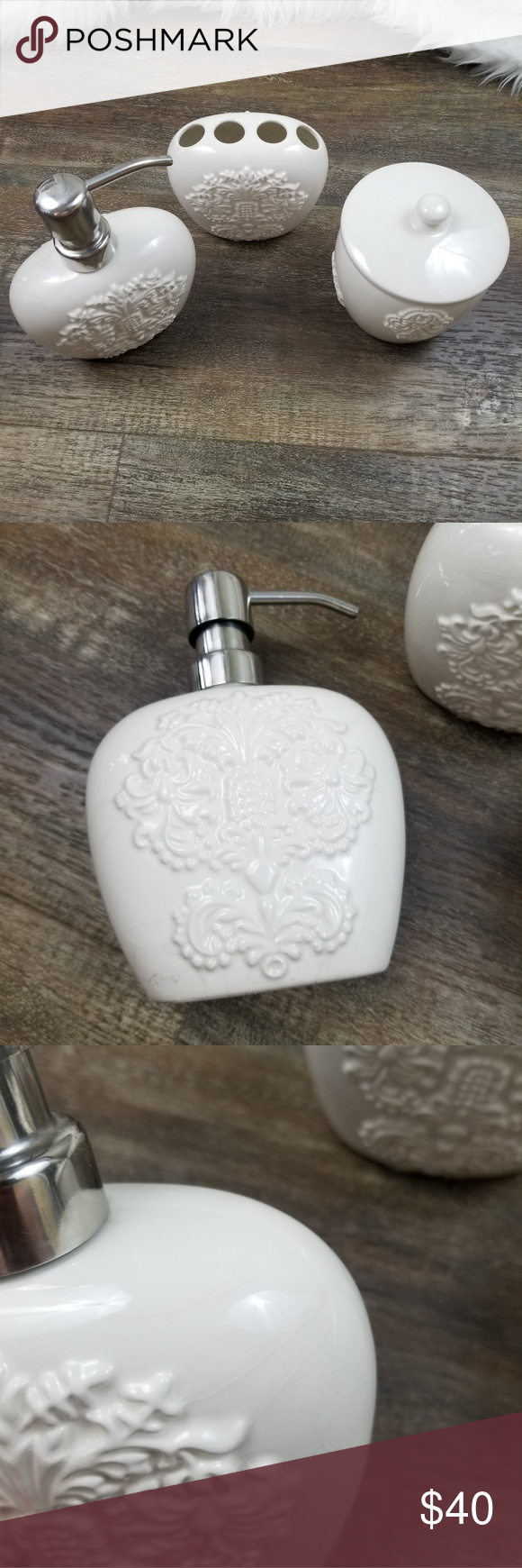 Simply Shabby Chic 3 Piece Bathroom Accessories Rachel Ashwell Bathroom Accessories Rachel Ashwell