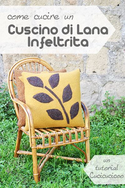 Tutorial: Come cucire un cuscino di lana infeltrita (o bollita) con applicazioni a forma di foglie da maglioni recuperate. Template per le appliqué compreso! www.cucicucicoo.com Sewing Patterns Free, Free Sewing, Easy Sewing, Quilting For Beginners, Sewing For Beginners, Quilting Tips, Sewing Hacks, Sewing Tutorials, Sewing Ideas