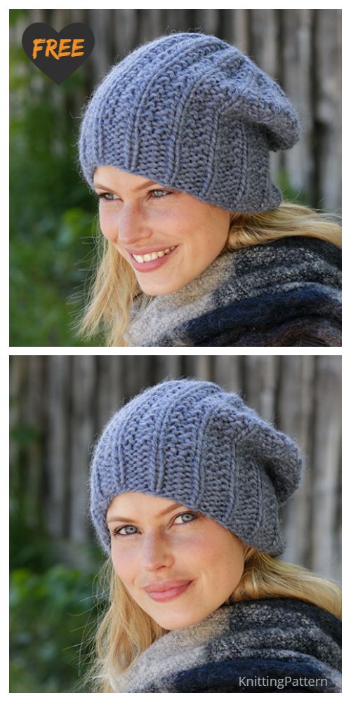 Knit Striped Soft Hat Free Knitting Pattern - Knitting Pattern Knit ...