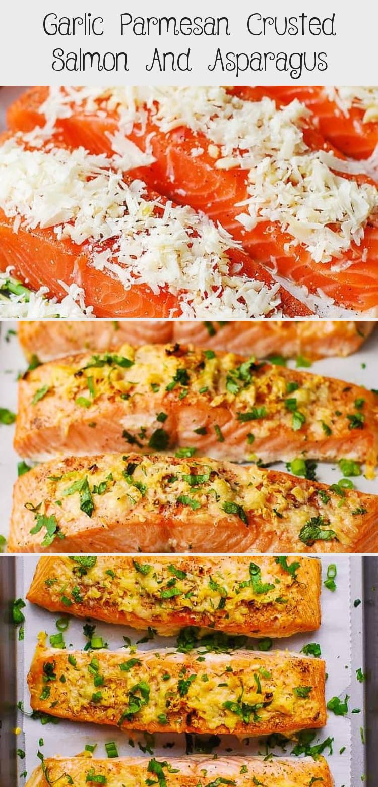 Garlic Parmesan Crusted Salmon And Asparagus - Healthy Recipes #garlicparmesanshrimp