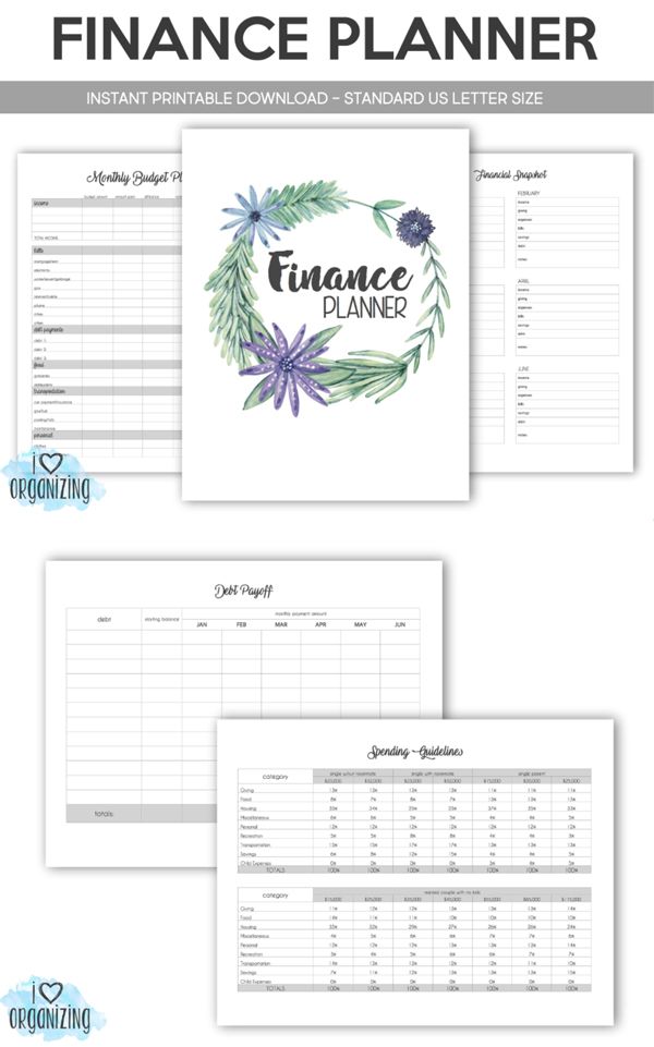 financial budgeting binder instant printable download home