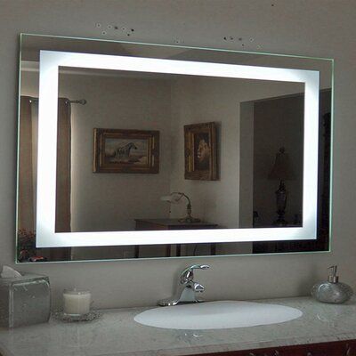 ExBrite LED Bathroom Mirror 36 x 24 inch Touch Button Dimmable Waterproof IP44,Both Vertical and Horizontal Wall Mounted Way Anti Fog Slim,90+ CRI
