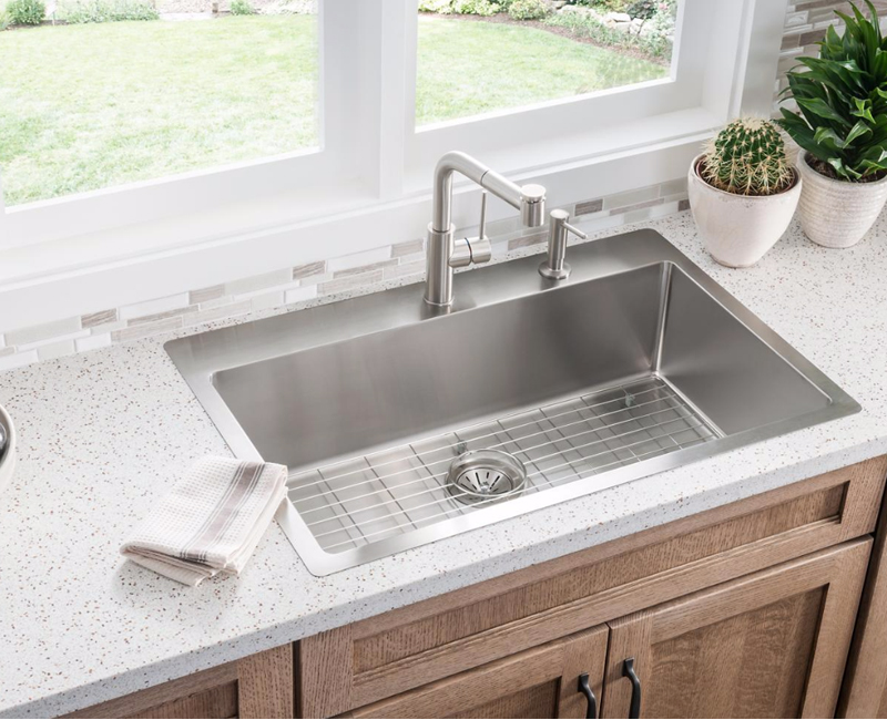 Elkay Crosstown Stainless Steel 33 Single Bowl Dual Mount Sink Elkay Crosstown Stainless Steel 33