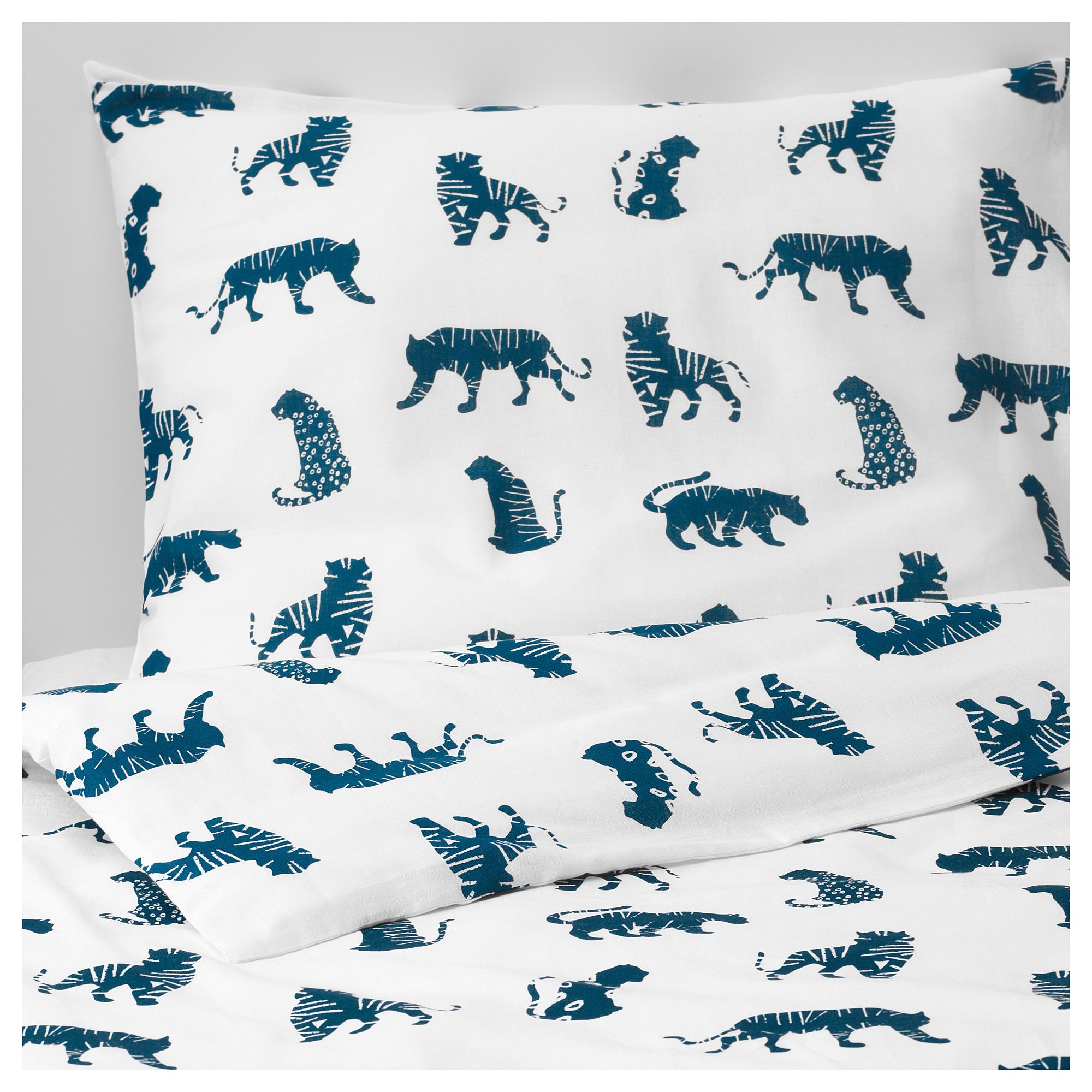 URSKOG Duvet cover and pillowcase(s IKEA URSKOG Tiger, Blue Duvet cover and