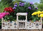 Miniature Birdhouse Fence with Gated Arbor#gardenia #gardena #landscapedesign #w...