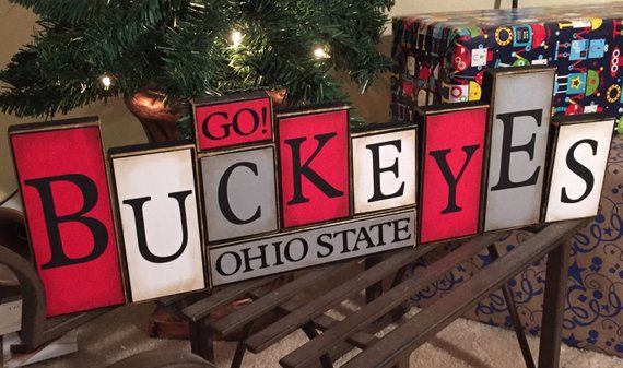 Ohio State Buckeyes Sign Buckeyes Word Blocks - The Ohio State Wooden Block Set - The Ohio State Buckeyes football - OSU football Buckeyes #ohiostatebuckeyes