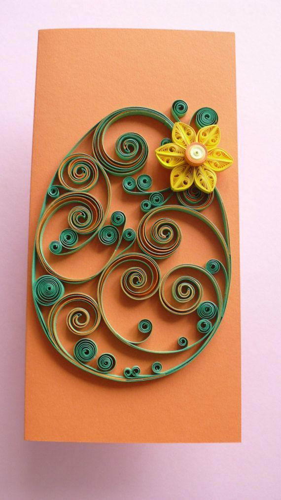 Quilling Easter Egg Card Fröhliche Osterkarte handgefertigt von Evashop74 - #Qu...