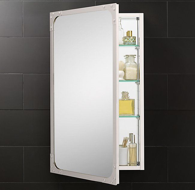 Industrial Rivet Medicine Cabinet Bathrooms Remodel Restoration Hardware Bathroom Medicine Cabinet