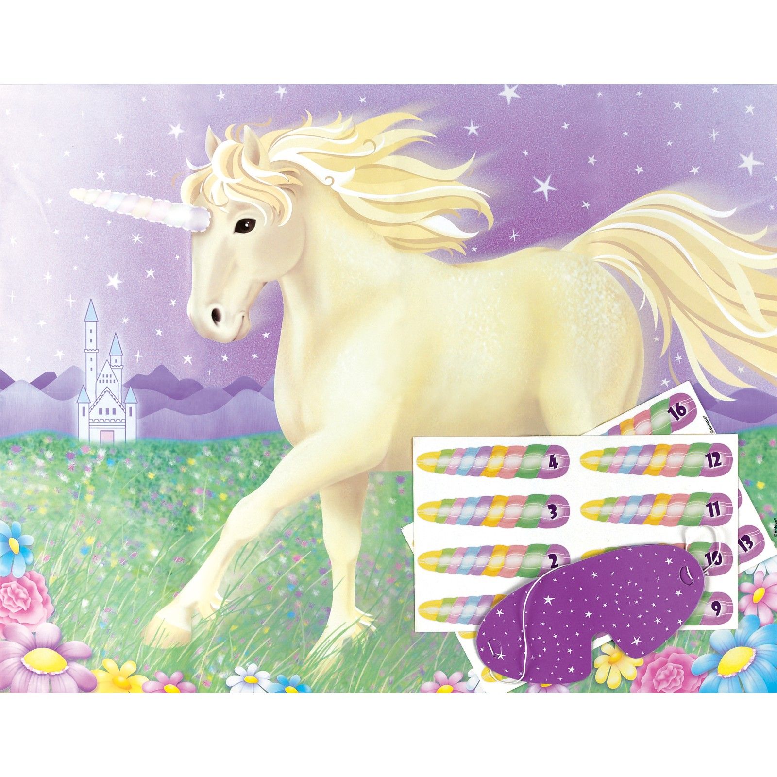 Party Childrens Kids Pin Tail Activity Stick The Horn On The UNICORN GAME
