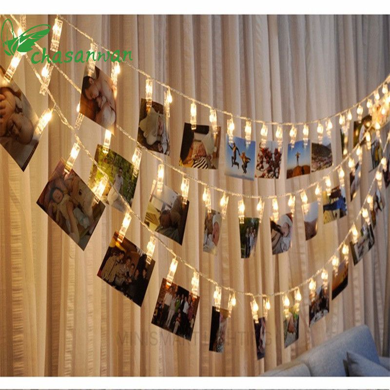 40 LED Photo Clips String Lights Weeding Birthday Party Gift For Hanging Picture