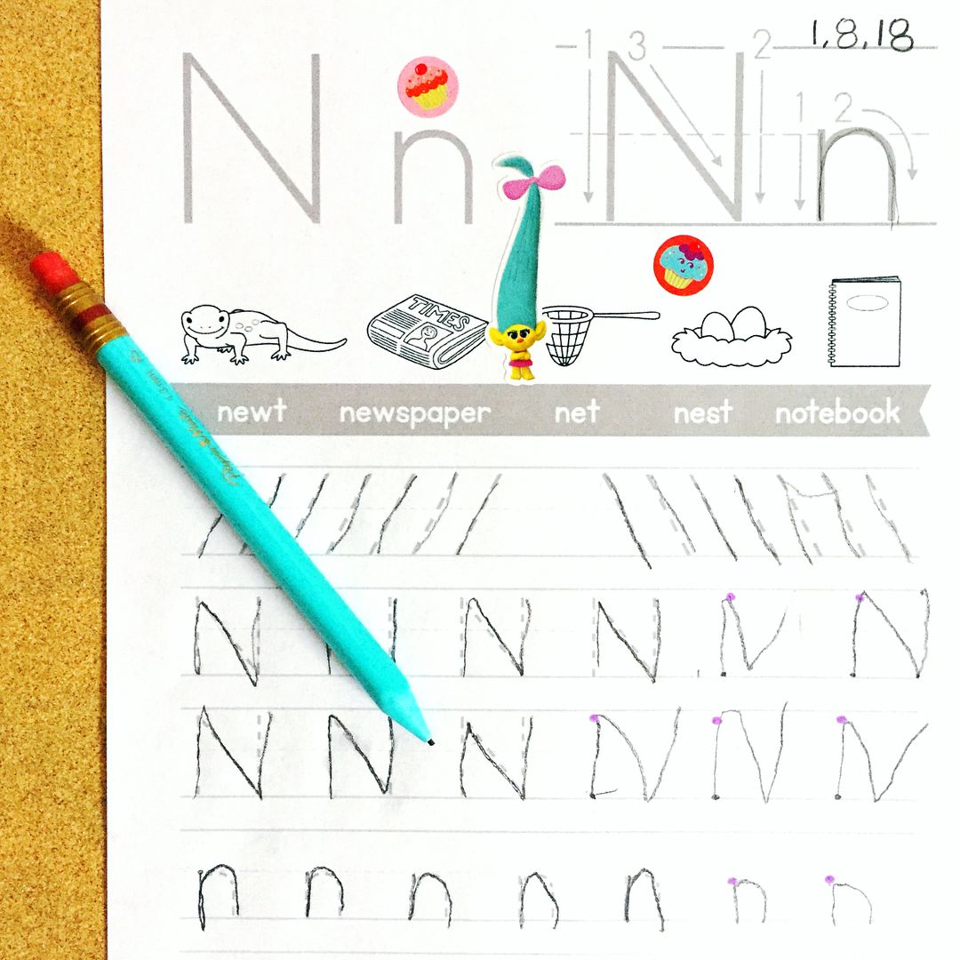 Helpful handwriting practice tip β sandpaper under