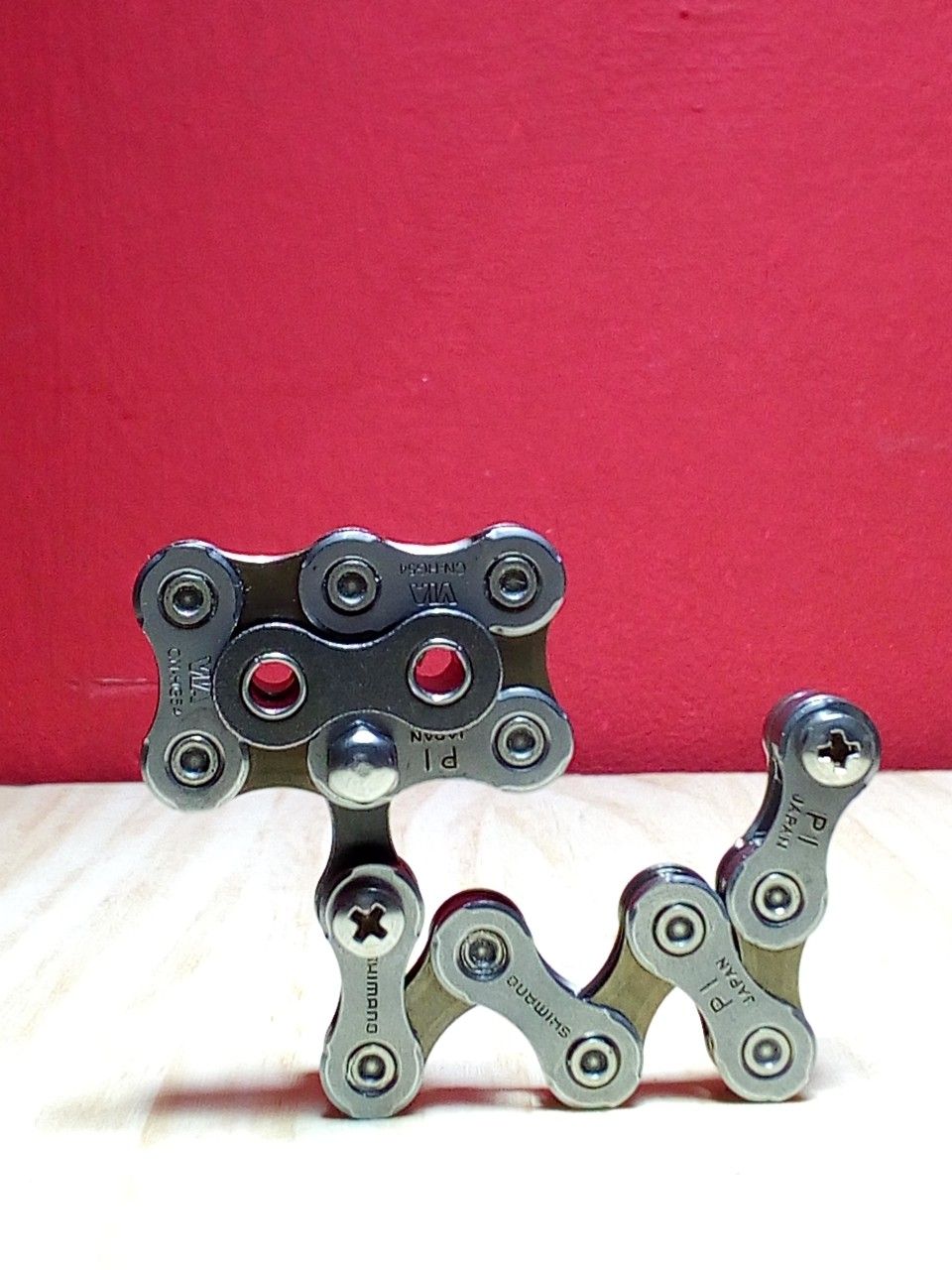 Bicycle Chain Art Work With Metal Animal Sculpture Mapacat Work