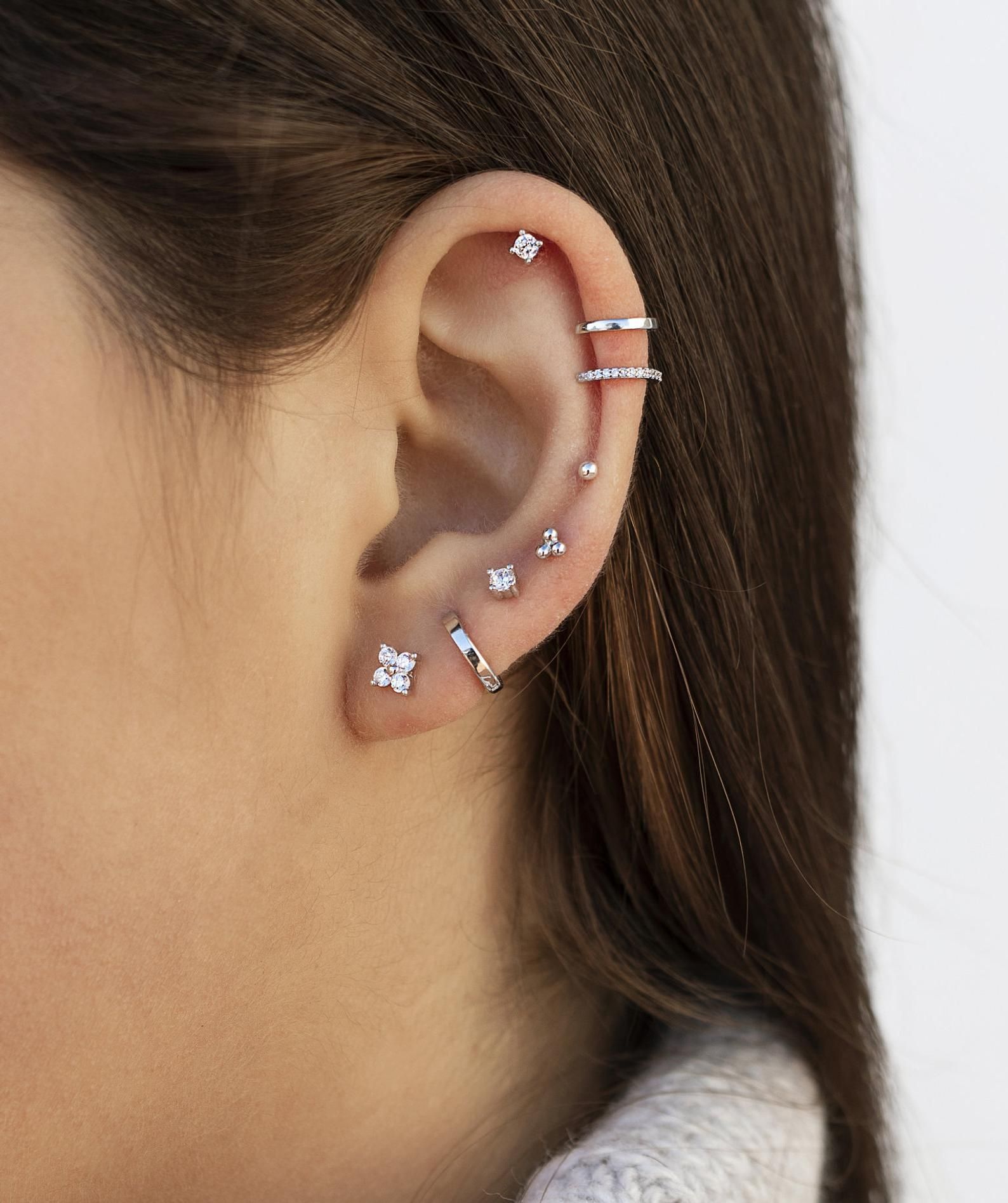 Dainty Double Band CZ Ear Cuff Earrings #Band #cuff #dainty #double #Ear #earrin..., #band #...