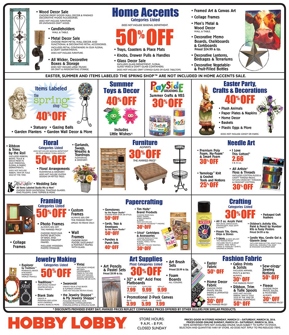 weekly ad crafts pinterest weekly ads hobby lobby weekly sale flyer