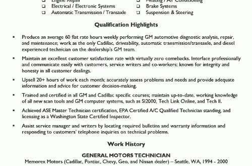 resume examples mechanic resume resume examples resume automotive technician resume template
