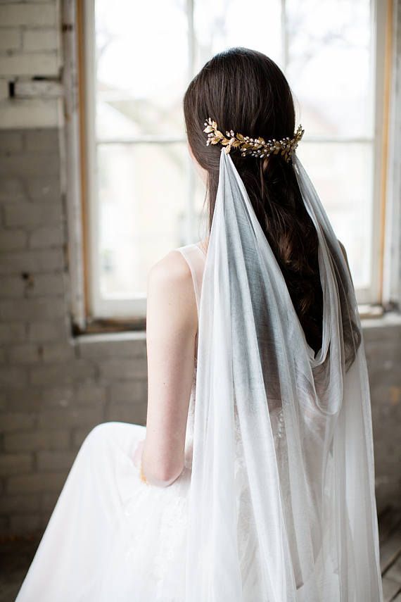 drapiert Schleier, Schleier aus Seide, Elfenbein bohemian Hochzeit Schleier, Seide drapiert Schleier, böhmische Schleier, Braut drapiert Schleier, Seide Hochzeit Schleier – MARIA