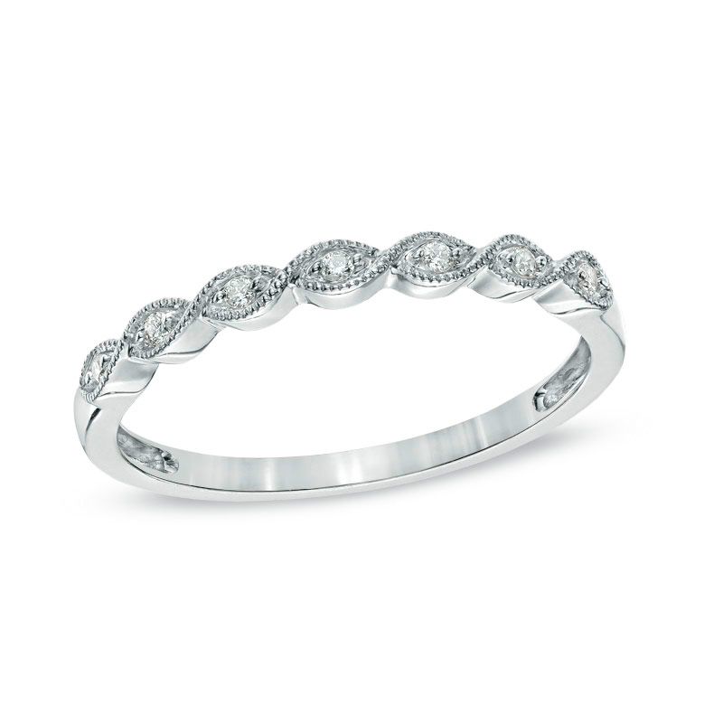 Diamond Accent Milgrain Anniversary Band In 10k White Gold Diamond Accent Milgrain Anniversary Band In 10k White Gold View All Rings Zales