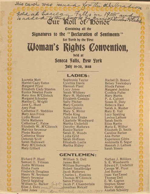 Declaration Of Sentiments Of The Seneca Falls Convention 1848