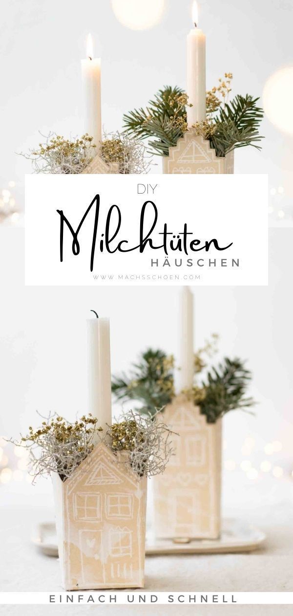 Weihnachtliche Bastelidee mit Milchtüten. Upcycle dein Tetrapack!