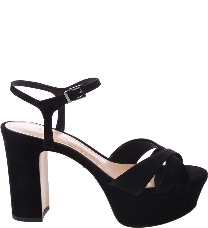 Sandália Carrie Meia Pata Black | Schutz | Meia pata, Sapato meia pata, Saltos grossos