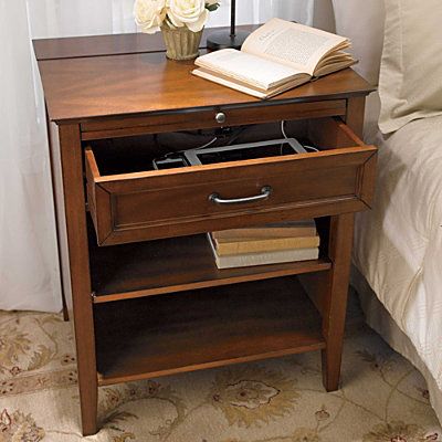 Side Table With Charging Station The Roomy Drawer Connects To A Side Table With Charging Station Free Surge Protector Improvements