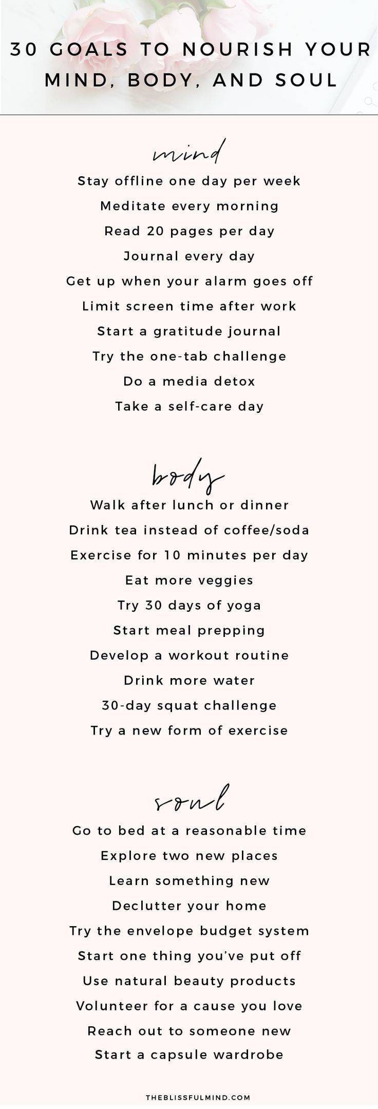 30 goal ideas to nourish your mind body and soul personal goal examples