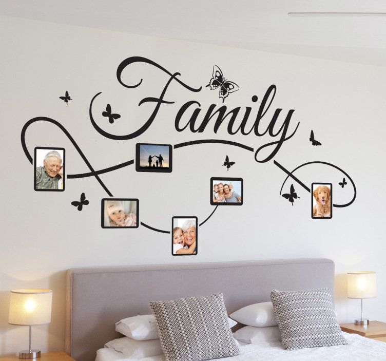 A beautiful photo frame decal to include photos of your family. Show how much your family mean to you with this great design. Family Wall Decor, Diy Wall Decor, Diy Home Decor, Living Room Decor, Bedroom Decor, Family Tree Wall Sticker, Dining Room, Wall Stickers Home Decor, Wall Decals