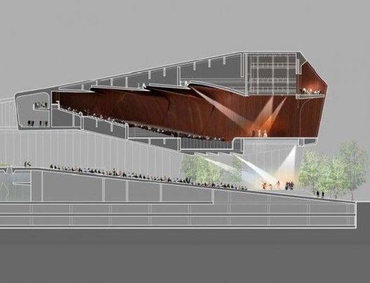 Common Ground Centro de Convenciones Bogotá / Diller Scofidio + Renfro y UdeB Arquitectos,© Diller Scofidio + Renfro y UdeB Arquitectos Cultural Architecture, Auditorium Architecture, Theater Architecture, Architecture Design, Auditorium Design, Diagram Architecture, Architecture Drawings, Architecture Portfolio, Concept Architecture