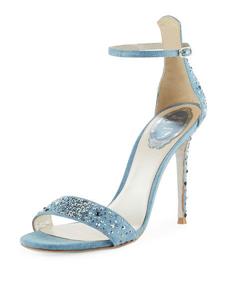 rene caovilla blue heels