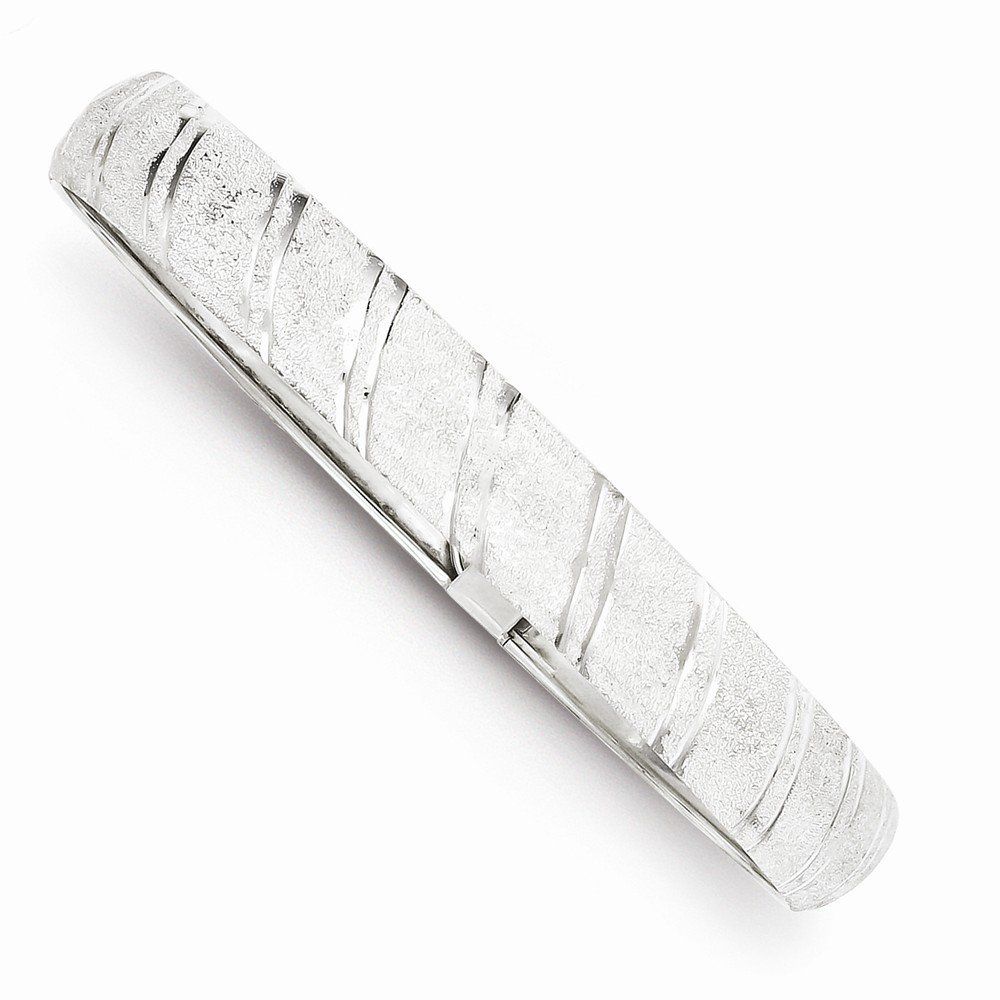 925 Sterling Silver 8mm Polished Open Back Hinged Flexible Bangle Bracelet 925 Sterling Silver 8mm Polished Open Back Hinged Flexible Bangle Bracelet