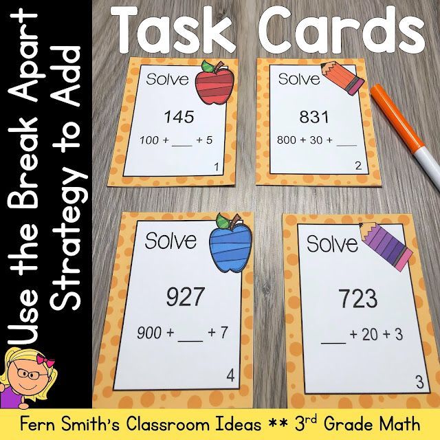 You will love the low prep, print and go ease of this 3rd Grade Math Use the Break Apart Strategy to Add Center Games, Color By Number, and Task Cards Bundle for your class. Lessons, Resources, and Ideas from Fern Smith's Classroom Ideas for the Break Apart Strategy For Place Value. Task Cards, Center Games and Color By Number Printables at TeacherspayTeachers, TpT. #FernSmithsClassroomIdeas #3rdGradeMath Math Addition, Addition And Subtraction, Basic Addition, Addition Facts, Addition Activities, Center Game, Center Signs, After School Tutoring, Seat Work
