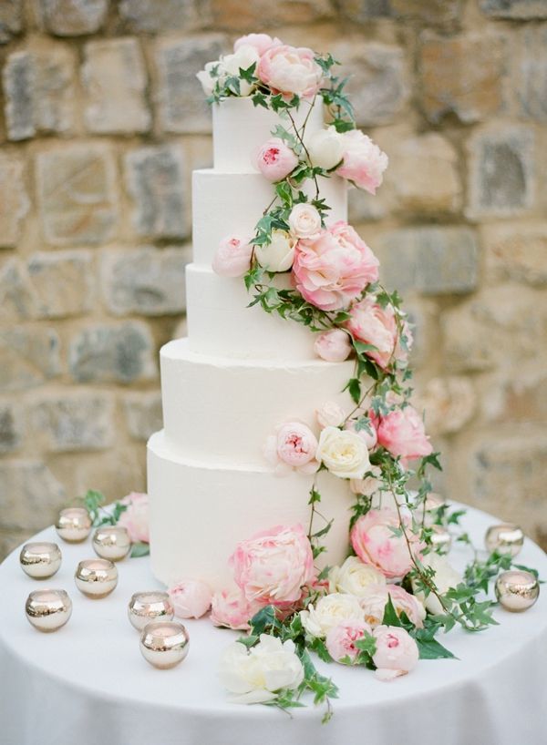 Could There Be Anything More Lovely Than This Cascading Display Of Could There Be Anything More Lovely Than This Cascading Display Of Peony S On 5 Tiered Wedding Cake Danielle And Michael Tuscany Italy