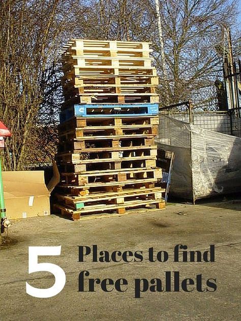 5 places to find free pallets for your DIY projects. If you want to make furniture, decor, or drafts with pallets, you need to find pallets! Diy Wood Pallet Projects, Wooden Pallet Furniture, Pallet Decor, Pallet Ideas, Outdoor Projects, Wood Diy, Furniture Decor, Pallet Signs, Ideas For Wood Pallets