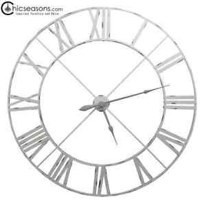 Extra Large Off White Contemporary Skeleton Metal Roman Numeral Wall Extra Large Off White Contemporary Skeleton Metal Roman Numeral Wall Clock 110cm