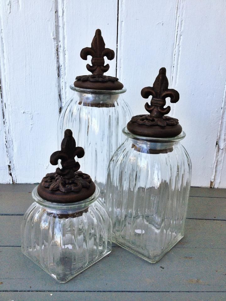Gl Fleur De Lis Canister Set From Fleurty This Would Be Gl Fleur De Lis Canister Set From Fleurty This Would Be Great For Storing Things In The Bathroom
