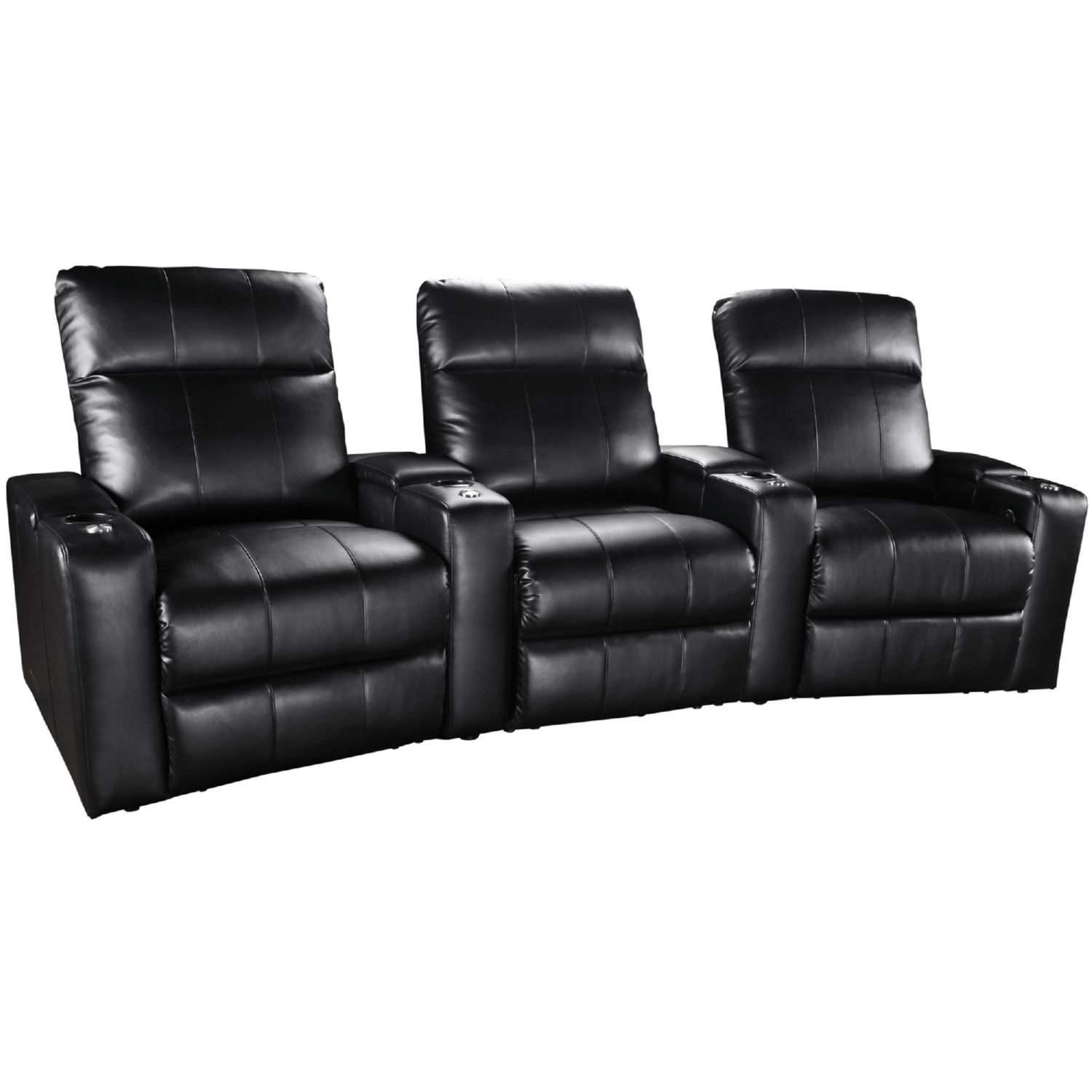 Row One Plaza Home Theater Seating Group Curved 3 Seats Theater Seating Group Curved 3 Seats