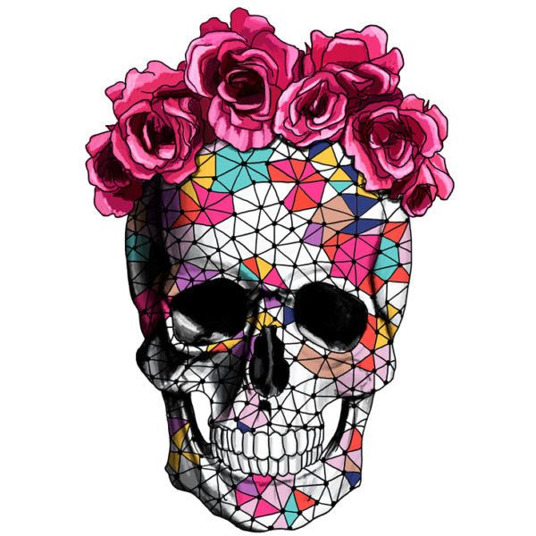 Floral Skull T-Shirt Flower Pattern Roses Vinatge Retro Hipster Top King Crown