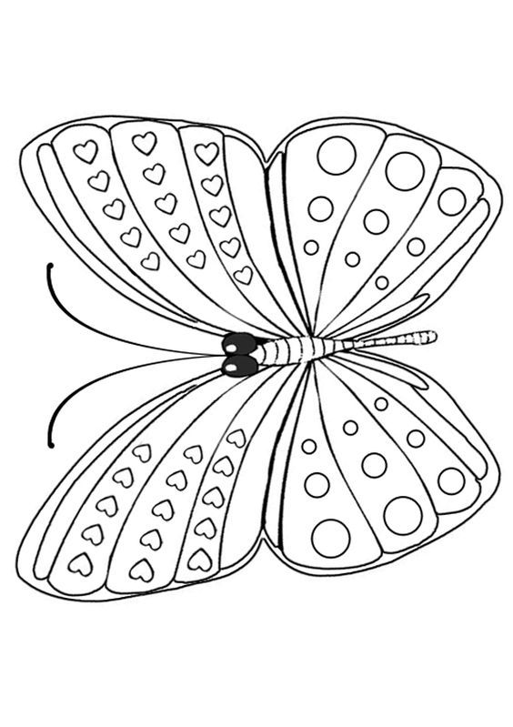 free online printable kids colouring pages basic butterfly