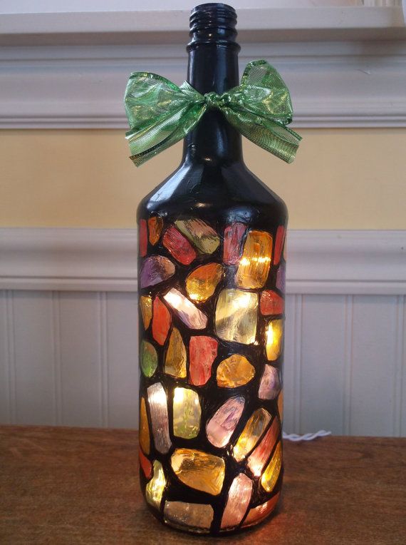 Just A Few Of The Bottle Lamps You Can Find On Etsy How To Make A Extraordinary Stained Glass Wine Bottle Decorations Just A Few Of The Bottle Lamps You Can Find On Etsy How To Make A Extraordinary Stained Glass Wine Bottle Decorations