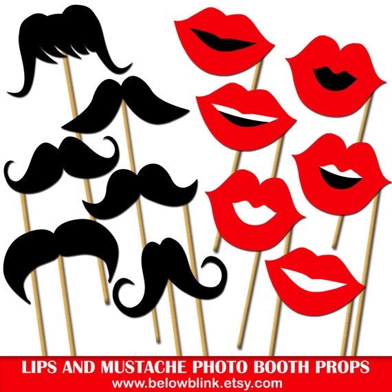 Lipustaches Photo Props Printable Booth Wedding Lipustaches Photo Props Printable Booth Wedding Party Mustaches On A Sti