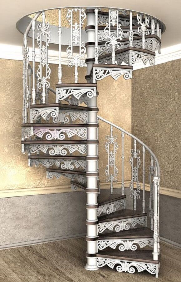 #escadaespiral #escadaespiralferro #escadaespiralconcreto Spiral Stairs Design, Home Stairs Design, Railing Design, Home Room Design, House Design, Spiral Staircase Loft, Modern Staircase, Diy Stairs, Basement Stairs