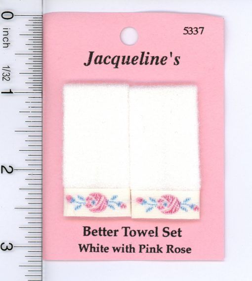 *SALE* Dollhouse Miniature 1:12 Two Pink Hand Towels w//White Trim in Floral D...