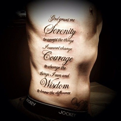 50 Serenity Prayer Tattoo Designs Inkdoneright Tatuagem De Lado Tatoo Ideias De Tatuagens