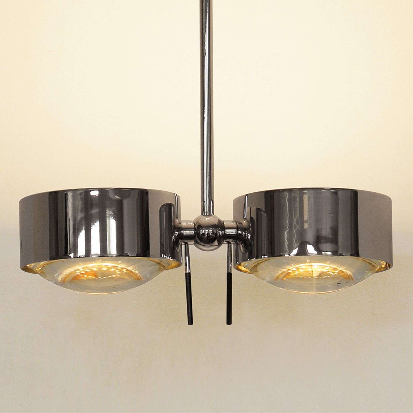 Plafonnier PUK SIDES à 2 lampes chromé 30 cm de Top Light