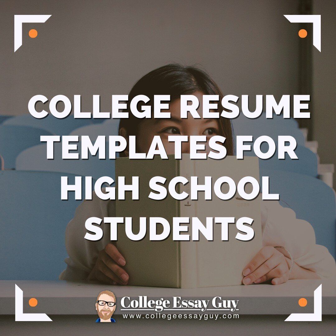 College admissions student resume