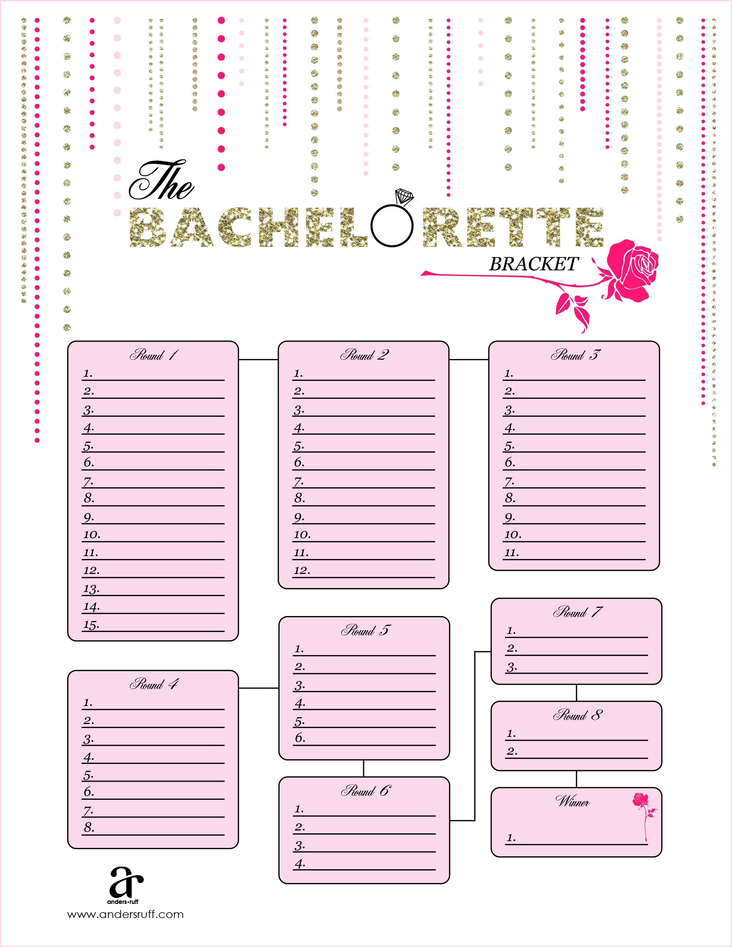 Pin through Carol English upon Bacorette Visiting Occasion image regarding Bachelor Bracket Printable identify Pin via Carol English upon Bacorette Traveling to Bash
