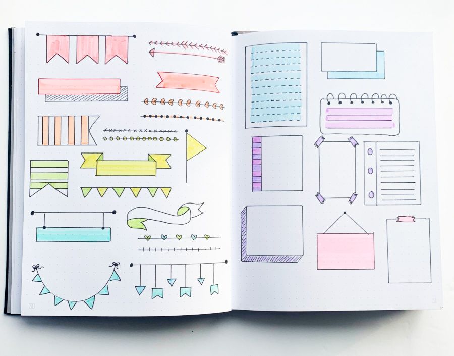 Bullet journal banners & flags. Bullet Journal Headers, Bullet Journal Paper, Journal Fonts, Bullet Journal Notes, Bullet Journal Aesthetic, Bullet Journal School, Bullet Journal Lettering Ideas, Bullet Journal Writing, Bullet Journal Layout