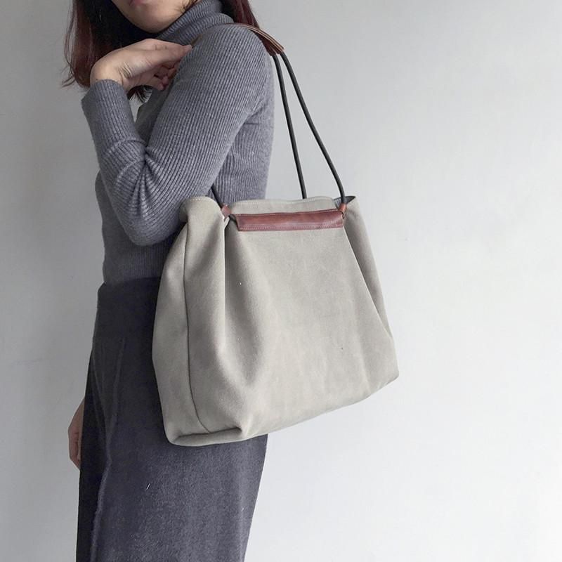 Handmade Waxed Canvas Tote Bag Women S Casual Per Handmade Waxed Canvas Tote Bag Women S Casual Per Shoulder My13 Lisabag